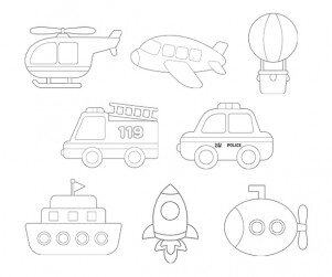 교통기관 색칠 모음