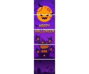 HAPPY HALLOWEEN 세로 배너(보라) 만들기