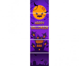 HAPPY HALLOWEEN 세로 배너(보라) 만들기
