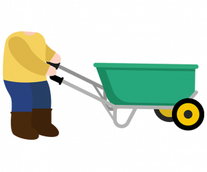 수레 끄는 아이 합성이미지