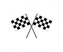 크로스 레이싱 깃발(흰색)