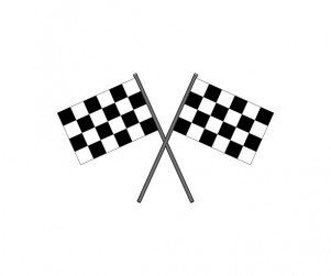 크로스 레이싱 깃발(흰색)