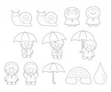 비 오는 날 색칠 모음