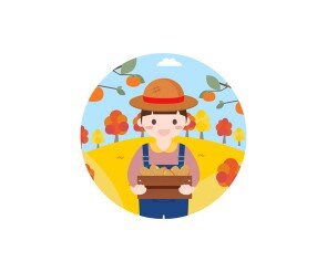 감자 수확하는 아이 (남아) 라벨