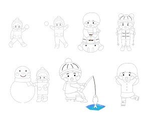 겨울놀이 색칠 모음