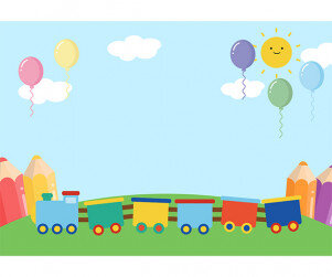풍선 기차 배경