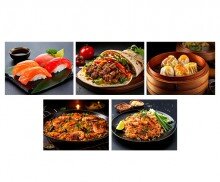 세계 여러 나라 전통 음식(스시,딤섬,케밥,팟타이,피에야)