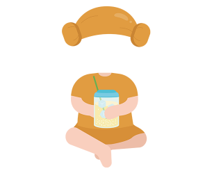 찜질하는 아이 합성이미지