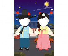 한가위 배경 포토존