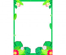 알로하 열대 꽃 테두리