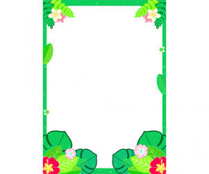 알로하 열대 꽃 테두리