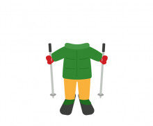 스키 타는 아이 합성이미지