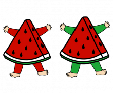 조각수박 합성이미지