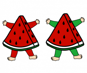 조각수박 합성이미지