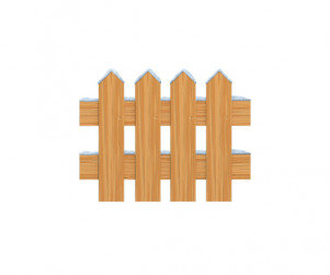 눈 쌓인 나무 울타리