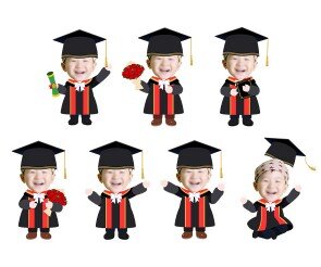 졸업하는 아이들(남아) 합성이미지