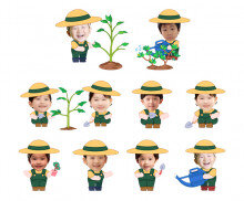 나무 심는 아이 합성이미지