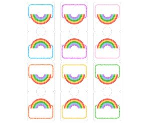 무지개 옷걸이 이름표