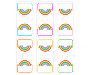 무지개 옷걸이 이름표