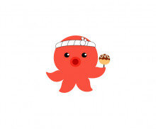 타코야끼 들고 있는 문어