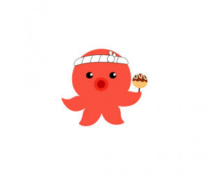 타코야끼 들고 있는 문어