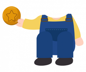 달고나 들고 있는 아이 합성이미지