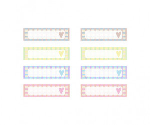 체크 하트 이름표