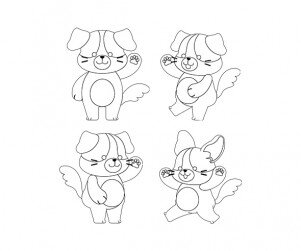 강아지 색칠 모음