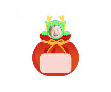 복주머니 속 청룡 합성 라벨