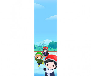야외 스케이트장 개장식 세로 배너(문구없음)