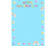 HAPPY CHILDRENS DAY 테두리 (하늘) (세로)