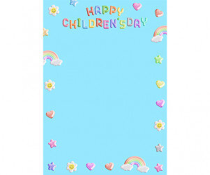 HAPPY CHILDRENS DAY 테두리 (하늘) (세로)
