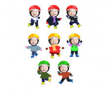 스케이트 타는 아이(헬멧) 합성이미지