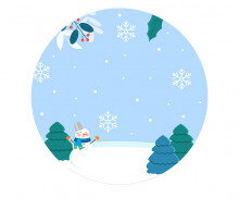 눈 내리는 겨울 라벨