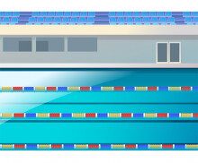 올림픽 수영 경기장 배경