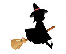 빗자루 타는 마녀 그림자