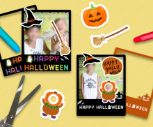 할로윈 폴라로이드 합성도안