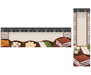 정성으로 빚은 전통 떡 가로 세로 배너(문구없음)