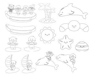 여름 바다 색칠 모음