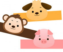 동물 머리띠 만들기 (돼지,원숭이,개)