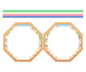 전통문양 창문 띠지 라벨