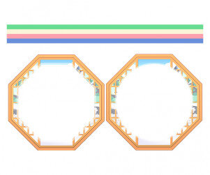 전통문양 창문 띠지 라벨