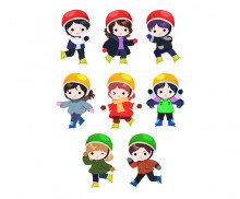 스케이트 타는 아이(헬멧)