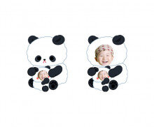 아기 판다와 엄마 판다 합성이미지