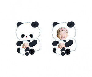 아기 판다와 엄마 판다 합성이미지