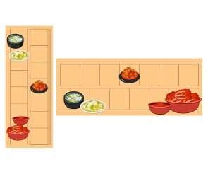 맛있고 다양한 김치 원고지 레터링(문구없음)