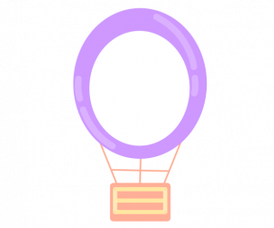 연보라 열기구 가랜드