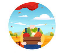 가을 농부 합성 라벨