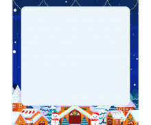 눈 내리는 마을 메모지