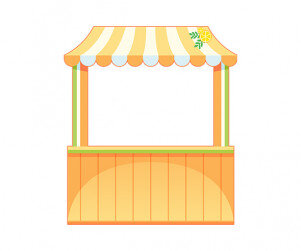 여름 음식 가게 가판대